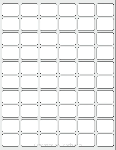 Demco® W14916680 template with 60 rectangular 1.25 x 0.9375 inch labels per sheet, on Letter-size adhesive blank label sheets.