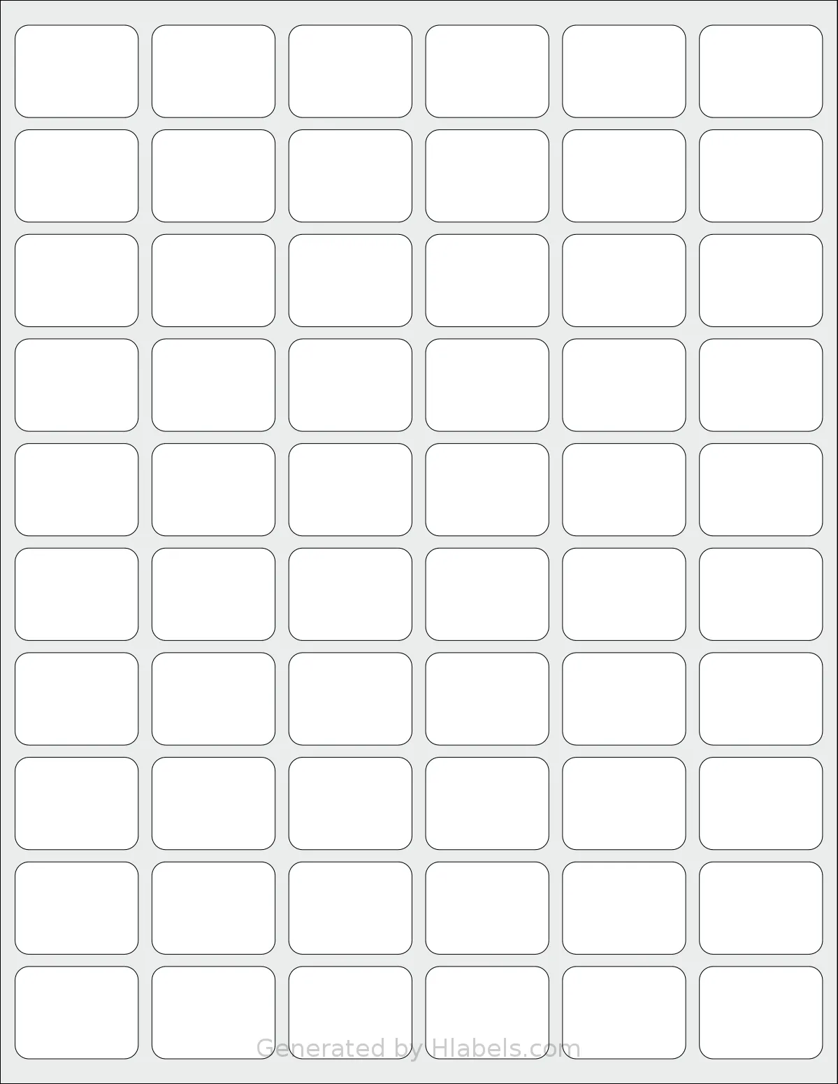 Demco® W14916680 template with 60 rectangular 1.25 x 0.9375 inch labels per sheet, on Letter-size adhesive blank label sheets.