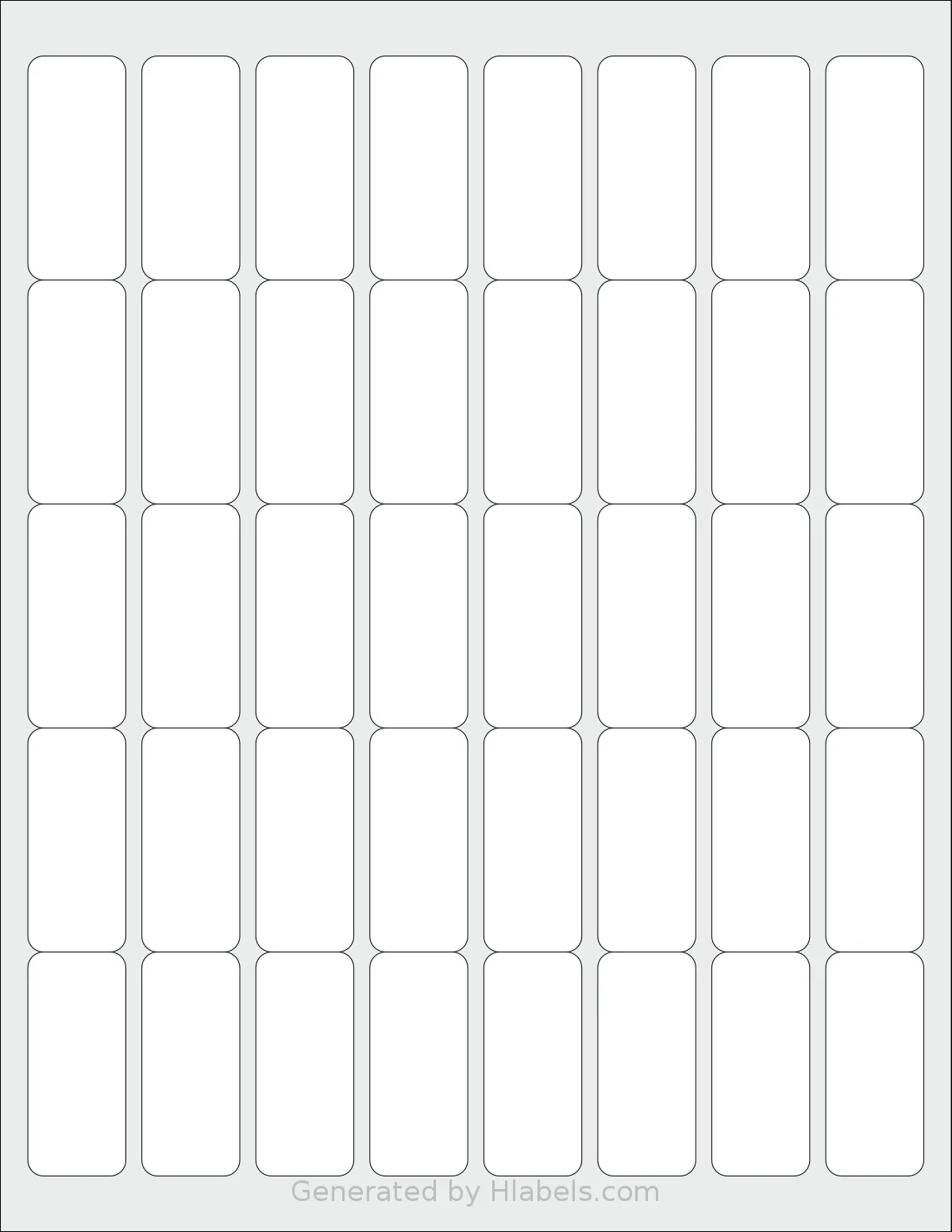 Demco® W14942210 template with 40 rectangular 0.875 x 2 inch labels per sheet, on Letter-size adhesive blank label sheets.