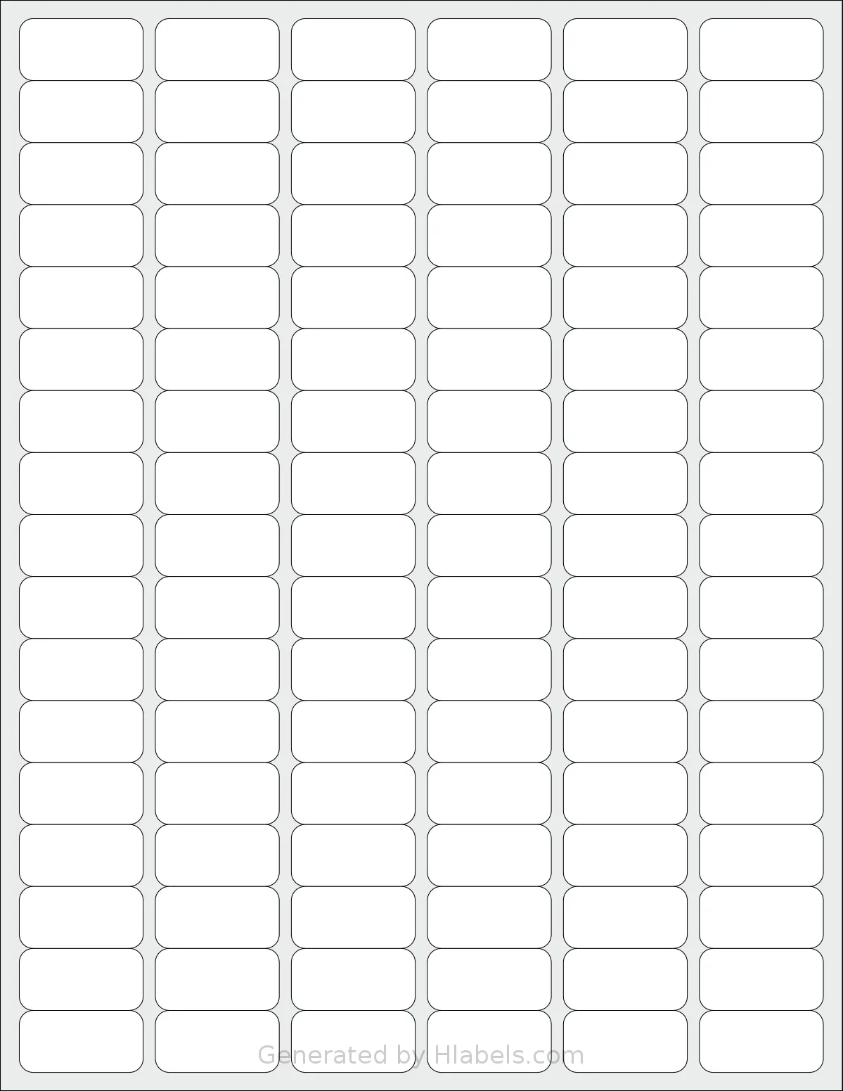 Demco® W14942220 template with 102 rectangular 1.25 x 0.625 inch labels per sheet, on Letter-size adhesive blank label sheets.