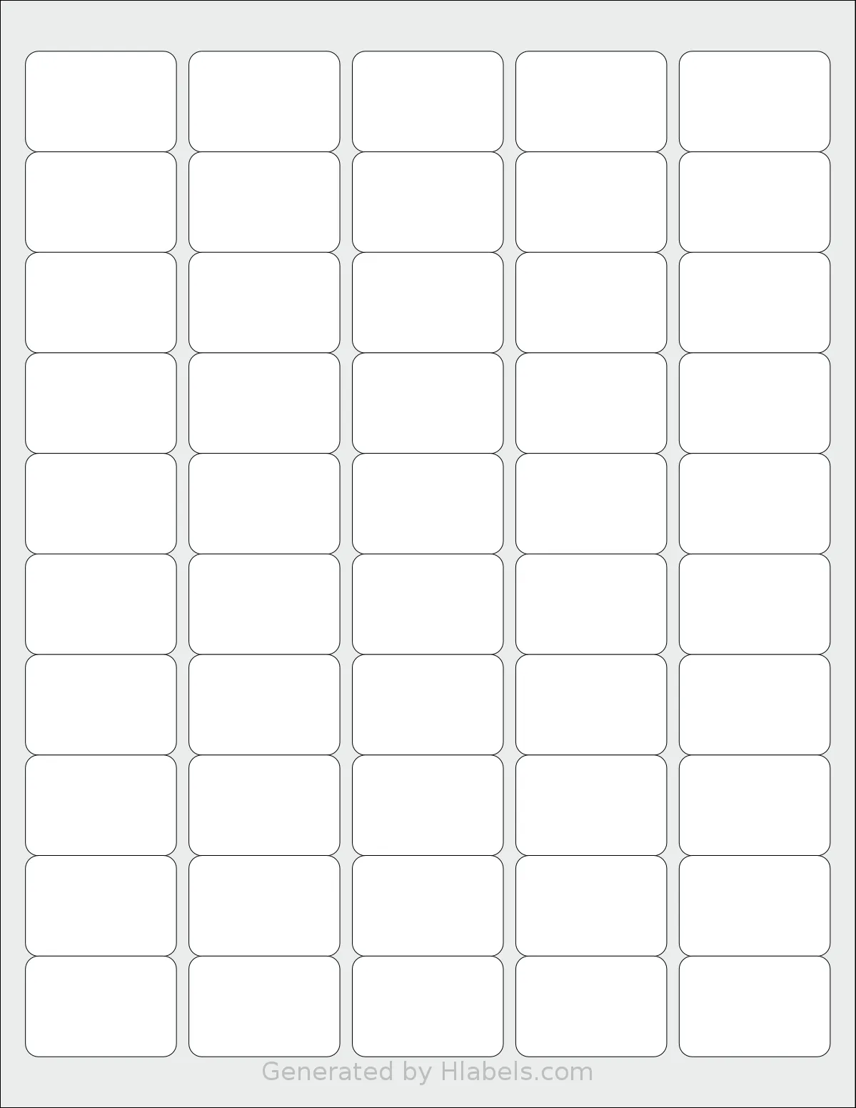 Demco® W14942260 template with 50 rectangular 1.5 x 1 inch labels per sheet, on Letter-size adhesive blank label sheets.