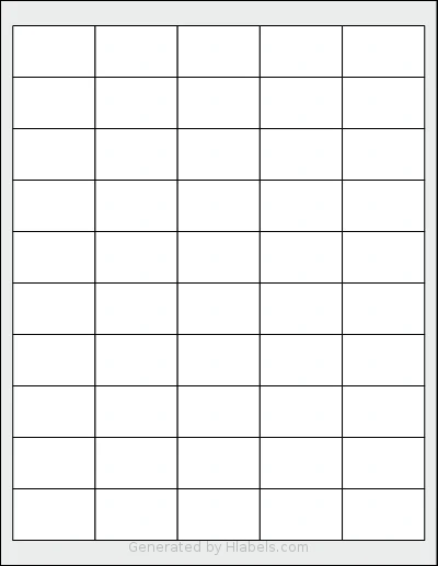 Demco® W14942270 template with 50 rectangular 1.6 x 1 inch labels per sheet, on Letter-size adhesive blank label sheets.