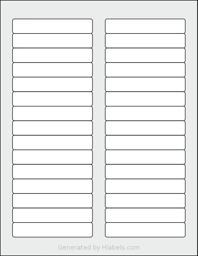 Demco® W20015280 template with 30 rectangular 3.4375 x 0.625 inch labels per sheet, on Letter-size adhesive blank label sheets.