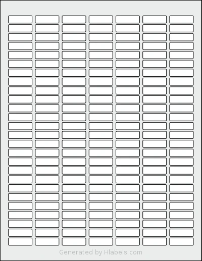 Demco® W20524040 template with 182 rectangular 1 x 0.3125 inch labels per sheet, on Letter-size adhesive blank label sheets.