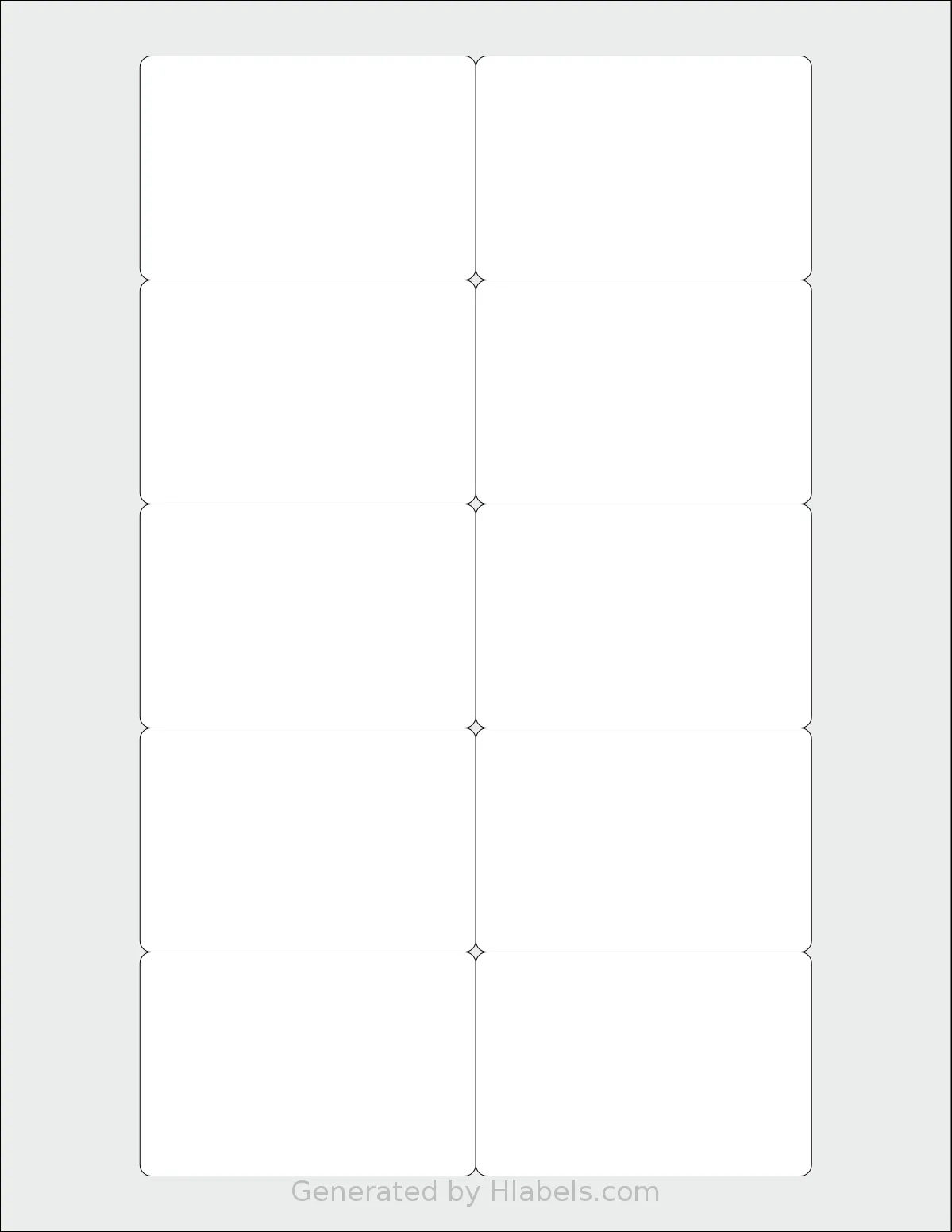 Gemsroyal® G1023 template with 10 rectangular 3 x 2 inch labels per sheet, on Letter-size adhesive blank label sheets.