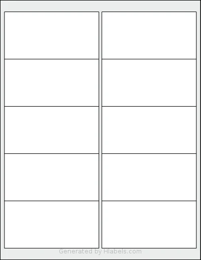 Gemsroyal® G1024 template with 10 rectangular 4 x 2 inch labels per sheet, on Letter-size adhesive blank label sheets.