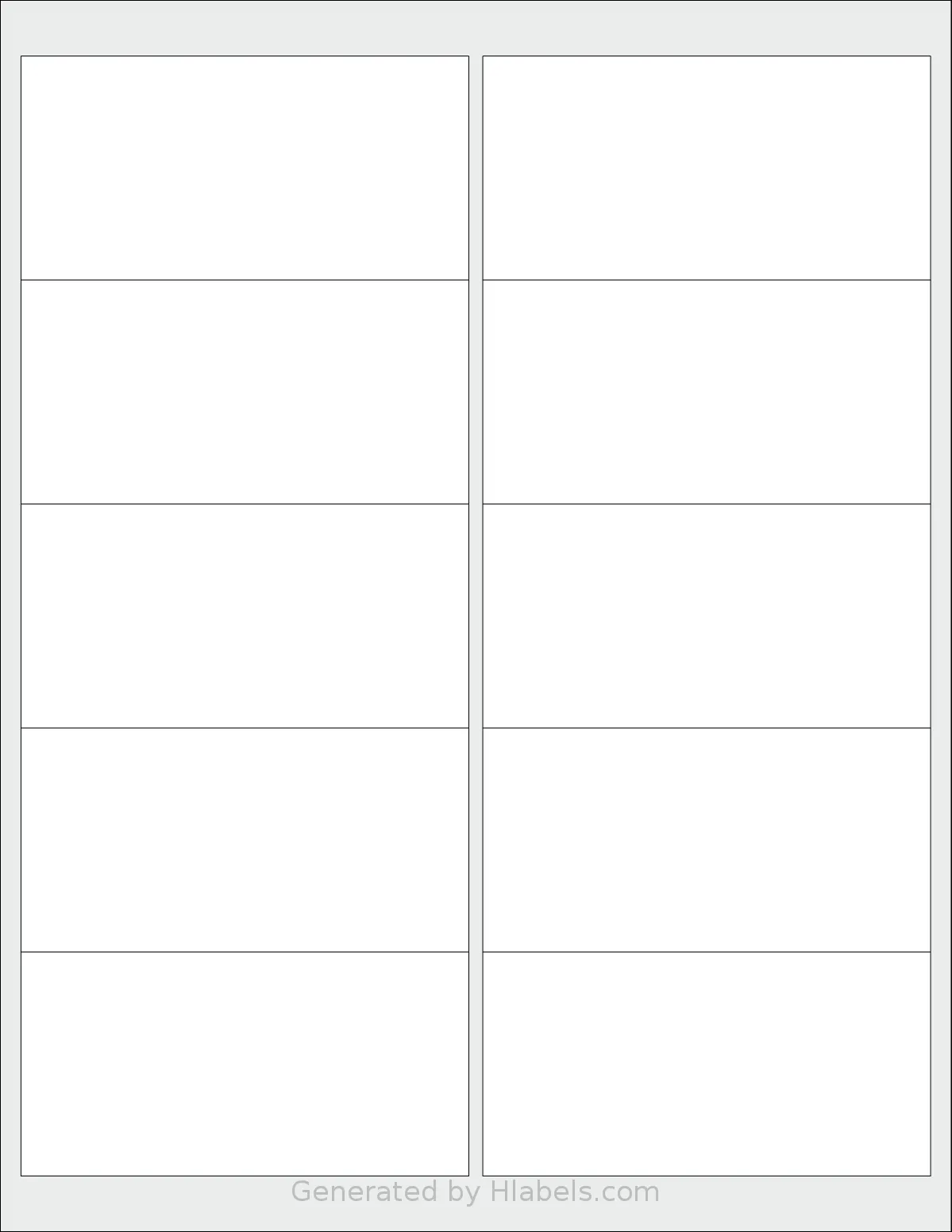 Gemsroyal® G1024 template with 10 rectangular 4 x 2 inch labels per sheet, on Letter-size adhesive blank label sheets.