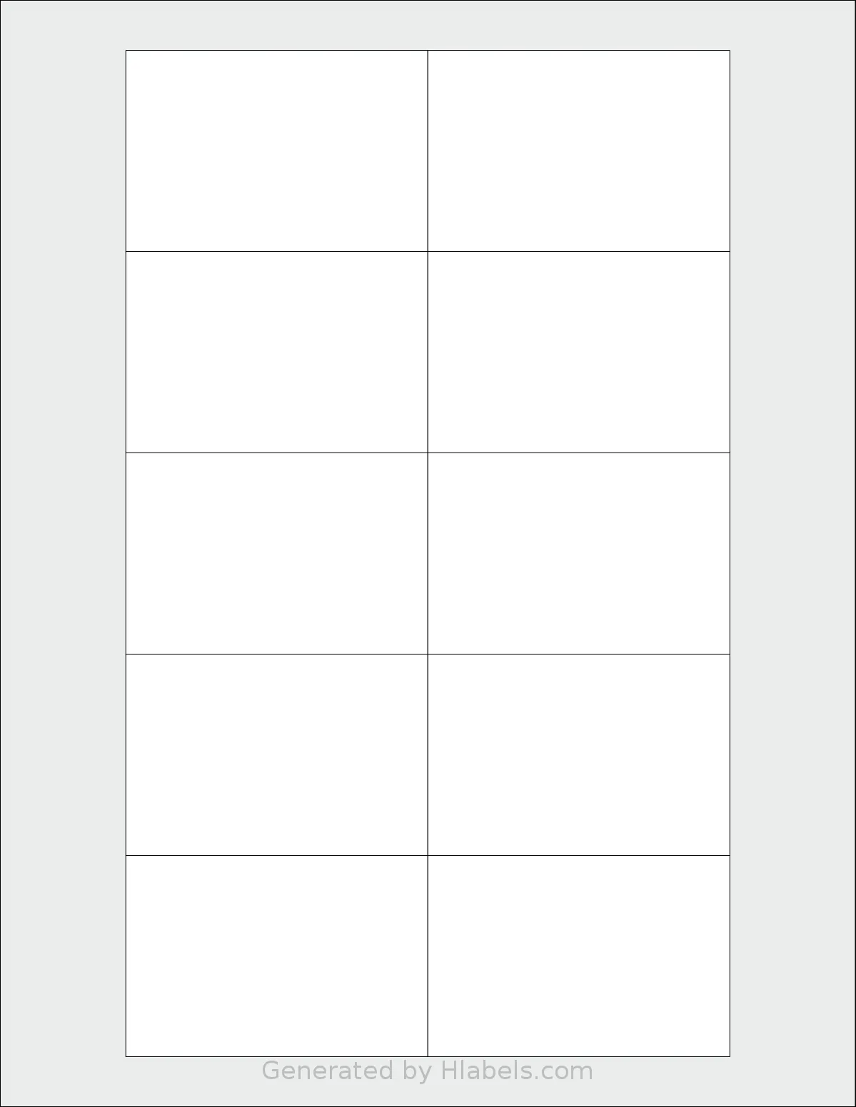 Kleertech® 10-UP template with 10 rectangular 3 x 2 inch labels per sheet, on Letter-size adhesive blank label sheets.