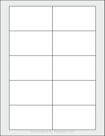 Kleertech® 10-UP1 template with 10 rectangular 3.5 x 2 inch labels per sheet, on Letter-size adhesive blank label sheets.