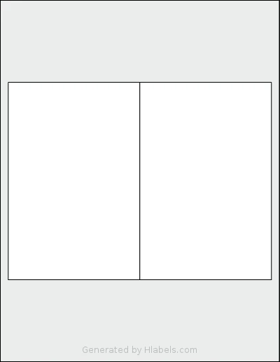 Kleertech® 2-UP template with 2 rectangular 4 x 6 inch labels per sheet, on Letter-size adhesive blank label sheets.