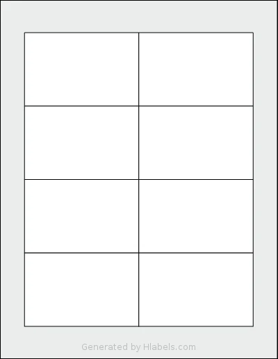 Kleertech® 8-UP1 template with 8 rectangular 3.5 x 2.25 inch labels per sheet, on Letter-size adhesive blank label sheets.