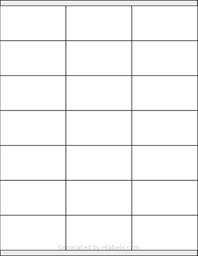 MacoLabels® M-5360 template with 21 rectangular 2.8333 x 1.5 inch labels per sheet, on Letter-size adhesive blank label sheets.