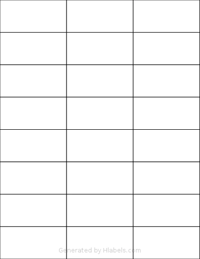 MacoLabels® M-5363 template with 24 rectangular 2.8333 x 1.375 inch labels per sheet, on Letter-size adhesive blank label sheets.