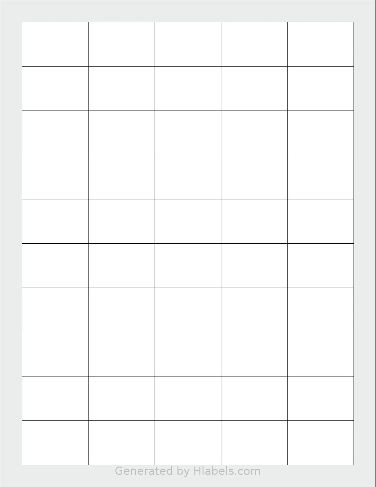 MacoLabels® ML-5000 template with 50 rectangular 1.5 x 1 inch labels per sheet, on Letter-size adhesive blank label sheets.