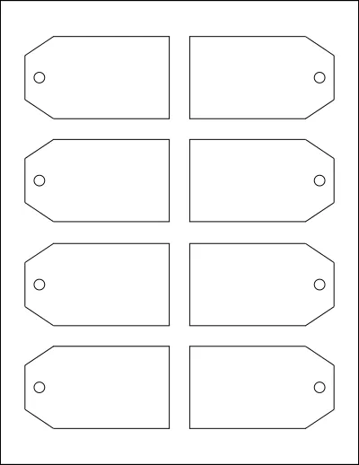 MaxGear® Template-22802 template with 8 unique shape labels per sheet, on Letter-size adhesive blank label sheets.