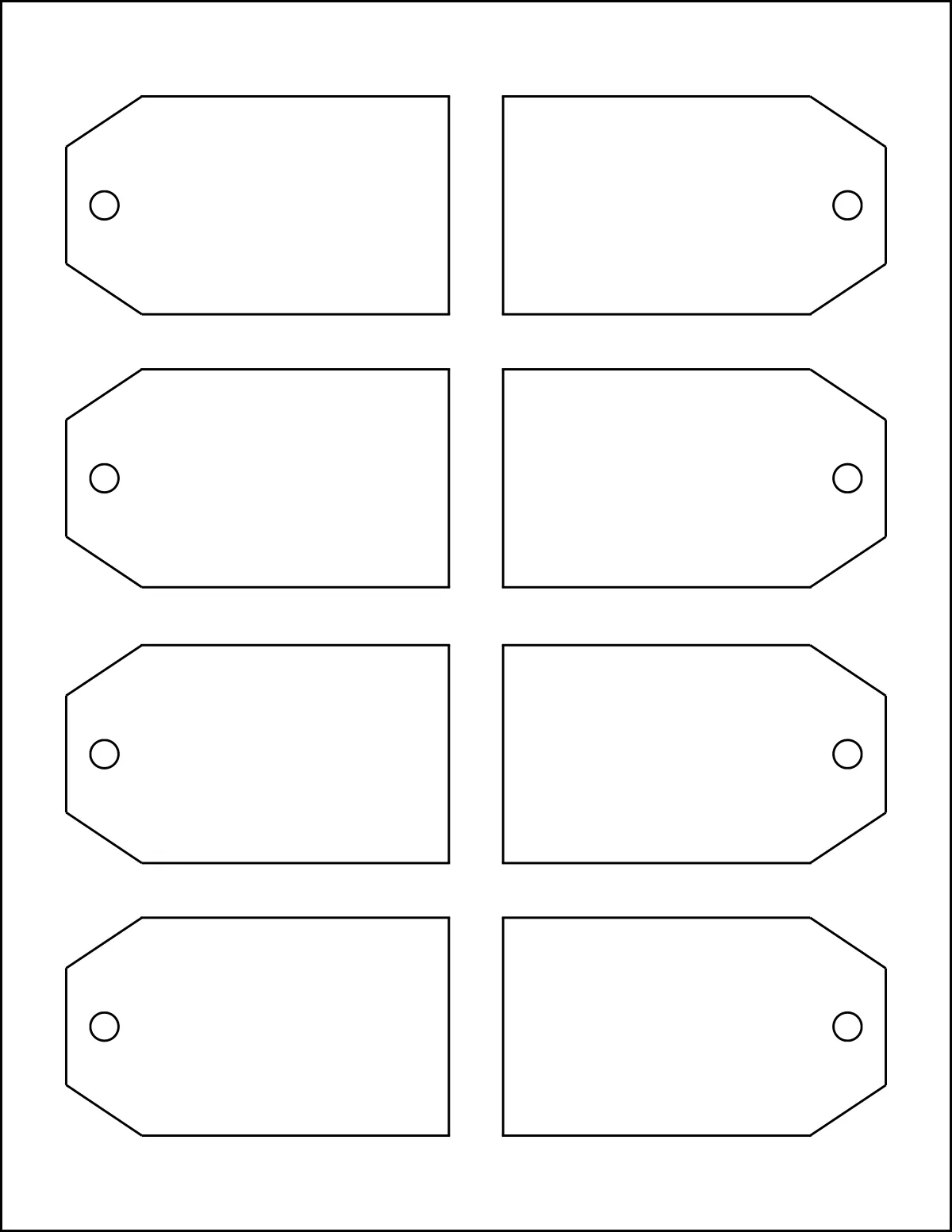 MaxGear® Template-22802 template with 8 unique shape labels per sheet, on Letter-size adhesive blank label sheets.