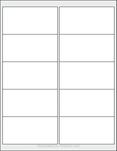 MaxGear® Template-5163 template with 10 rectangular 4 x 2 inch labels per sheet, on Letter-size adhesive blank label sheets.