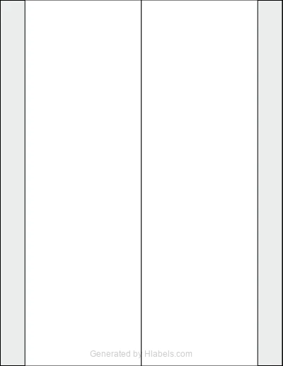 MaxGear® Template-5309 template with 2 rectangular 3.5 x 11 inch labels per sheet, on Letter-size adhesive blank label sheets.