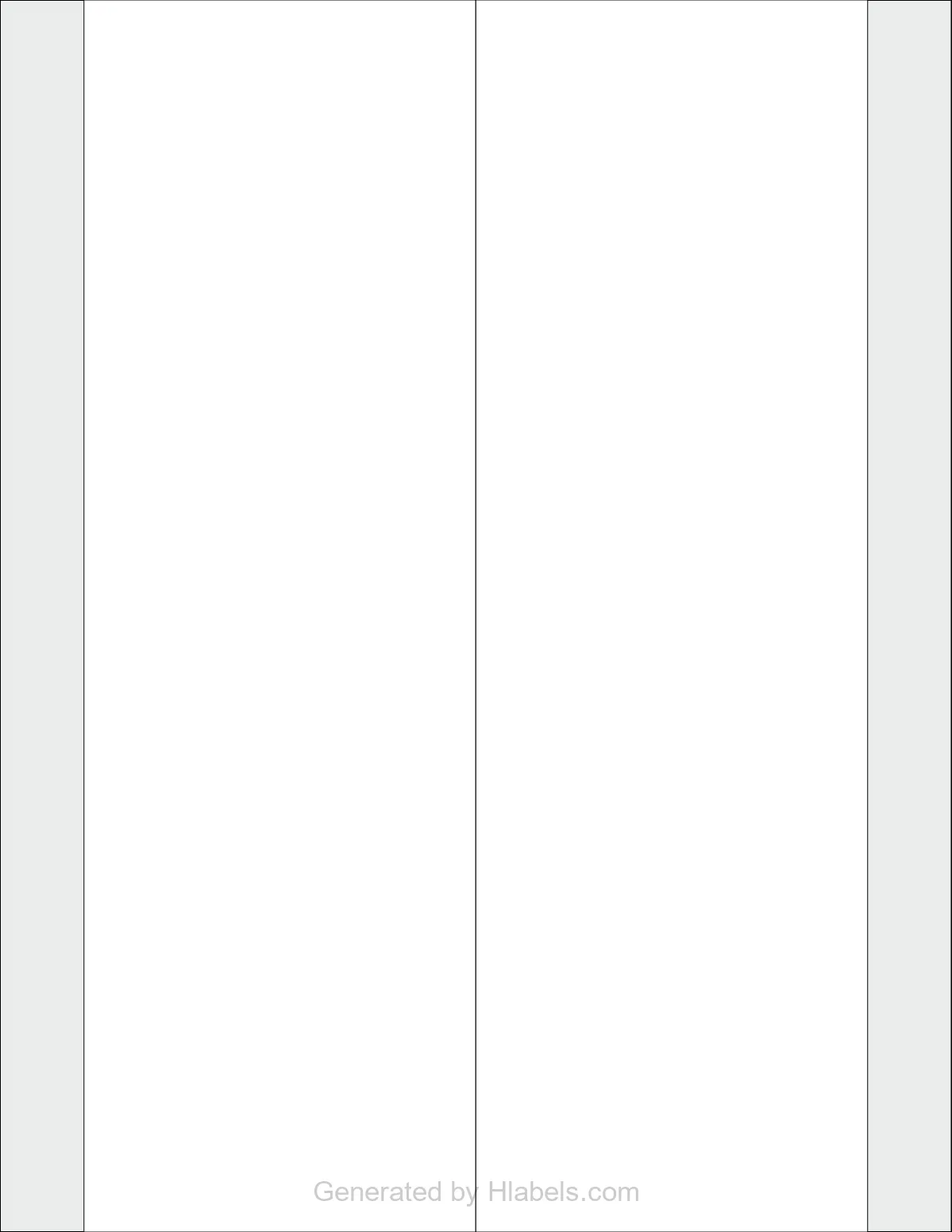 MaxGear® Template-5309 template with 2 rectangular 3.5 x 11 inch labels per sheet, on Letter-size adhesive blank label sheets.