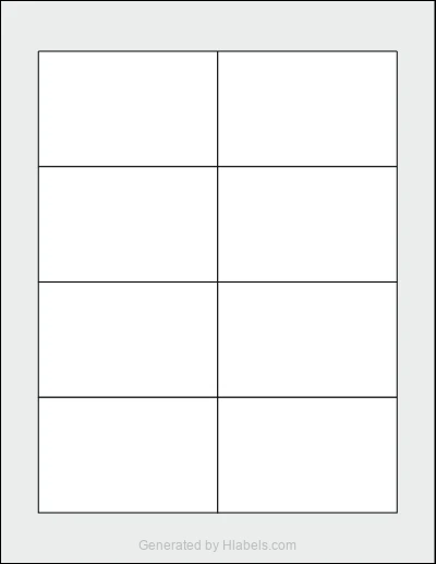 MaxGear® Template-5390 template with 8 rectangular 3.5 x 2.25 inch labels per sheet, on Letter-size adhesive blank label sheets.