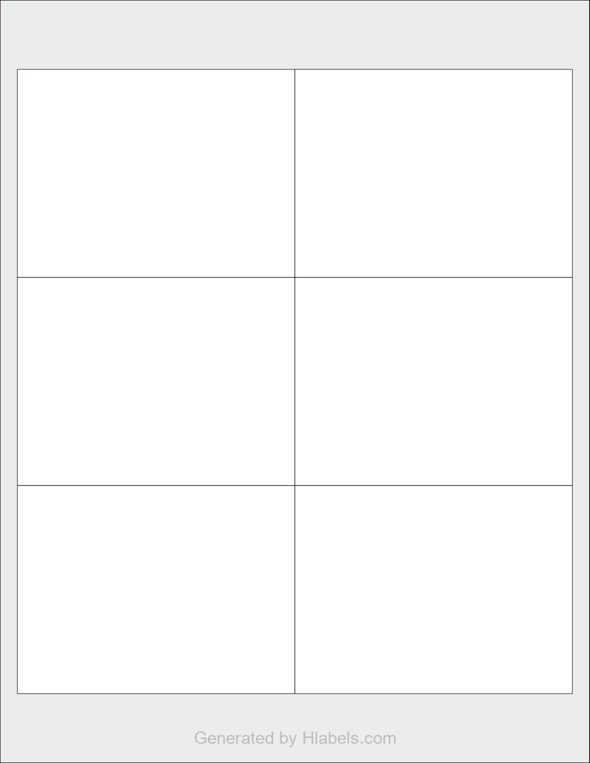 MaxGear® Template-5392 template with 6 rectangular 4 x 3 inch labels per sheet, on Letter-size adhesive blank label sheets.