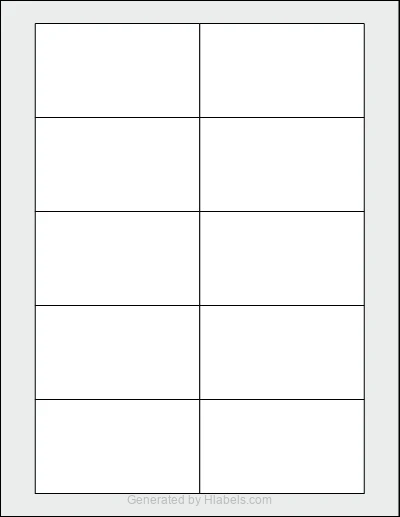 MaxGear® Template-8871 template with 10 rectangular 3.5 x 2 inch labels per sheet, on Letter-size adhesive blank label sheets.