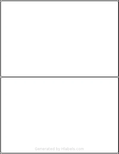 Methdic® 2-UP template with 2 rectangular 8.4 x 5.4 inch labels per sheet, on Letter-size adhesive blank label sheets.