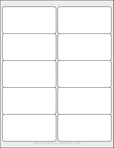 Methdic® 5663 template with 10 rectangular 4 x 2 inch labels per sheet, on Letter-size adhesive blank label sheets.