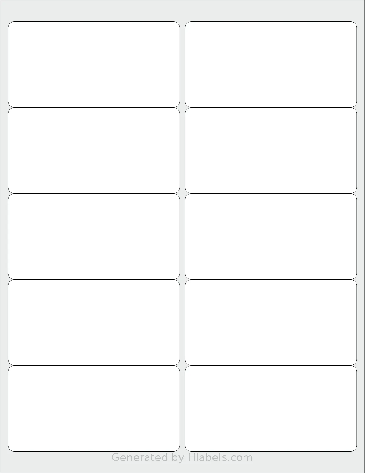 Methdic® 5663 template with 10 rectangular 4 x 2 inch labels per sheet, on Letter-size adhesive blank label sheets.