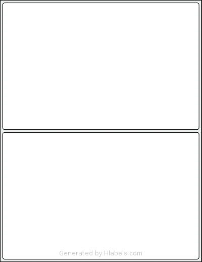MfLabel® A4280215R template with 2 rectangular 8.27 x 5.32 inch labels per sheet, on Letter-size adhesive blank label sheets.