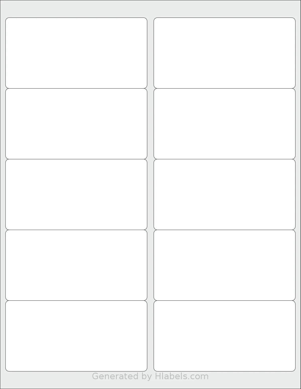MfLabel® TT5010210 template with 10 rectangular 4 x 2 inch labels per sheet, on Letter-size adhesive blank label sheets.