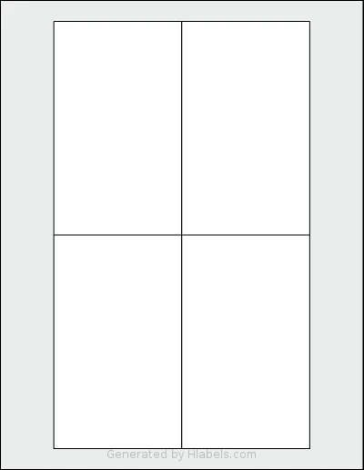 MrLabel® MR306 template with 4 rectangular 2.9921 x 5 inch labels per sheet, on Letter-size adhesive blank label sheets.