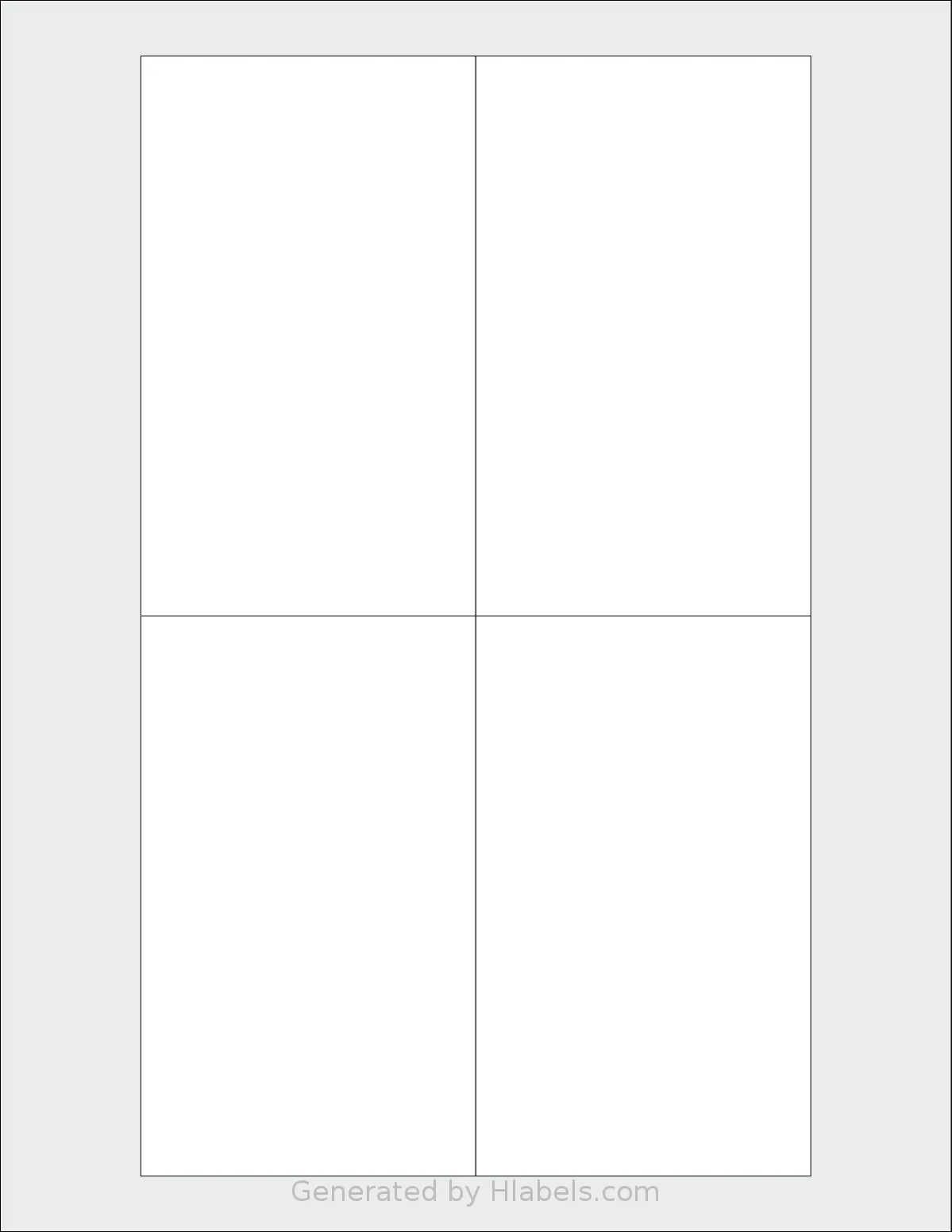 MrLabel® MR306 template with 4 rectangular 2.9921 x 5 inch labels per sheet, on Letter-size adhesive blank label sheets.