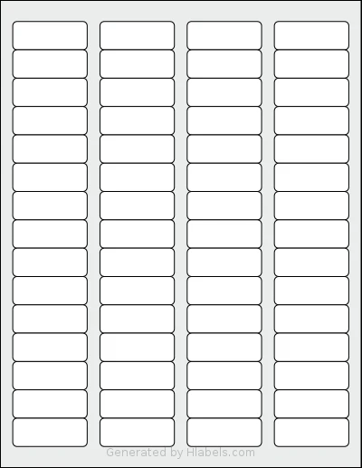 MrLabel® MR323 template with 60 rectangular 1.75 x 0.666 inch labels per sheet, on Letter-size adhesive blank label sheets.