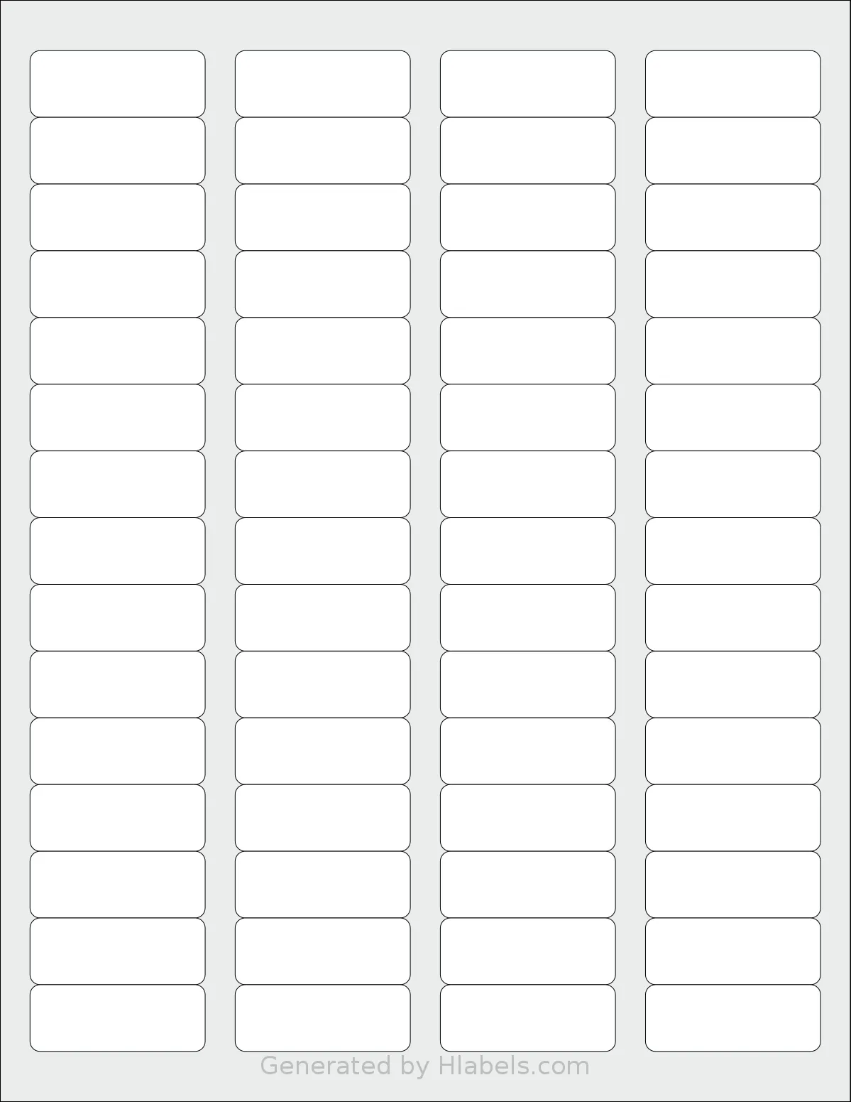 MrLabel® MR323 template with 60 rectangular 1.75 x 0.666 inch labels per sheet, on Letter-size adhesive blank label sheets.