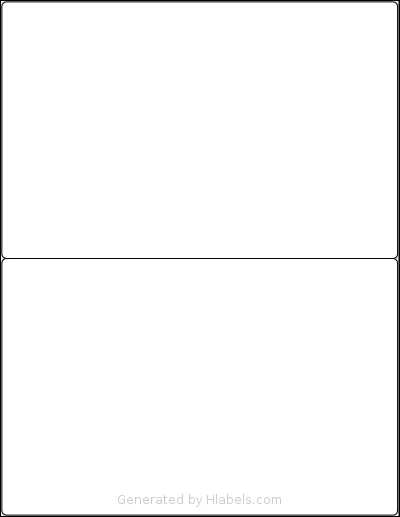 MrLabel® MR325 template with 2 rectangular 8.42 x 5.4604 inch labels per sheet, on Letter-size adhesive blank label sheets.