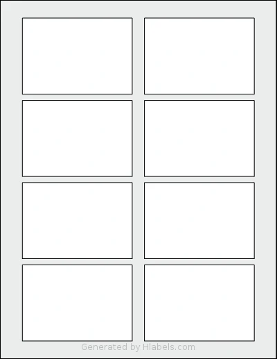 MrLabel® MR326 template with 8 rectangular 3.375 x 2.3329 inch labels per sheet, on Letter-size adhesive blank label sheets.