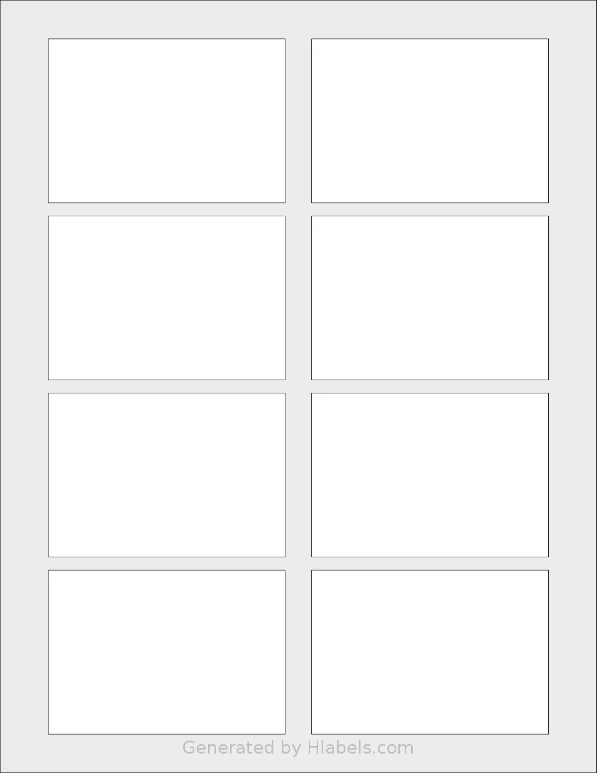 MrLabel® MR326 template with 8 rectangular 3.375 x 2.3329 inch labels per sheet, on Letter-size adhesive blank label sheets.