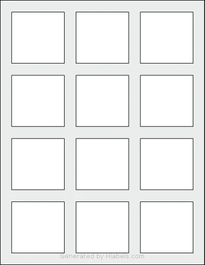 MrLabel® MR328 template with 12 rectangular 2.1875 x 2.125 inch labels per sheet, on Letter-size adhesive blank label sheets.