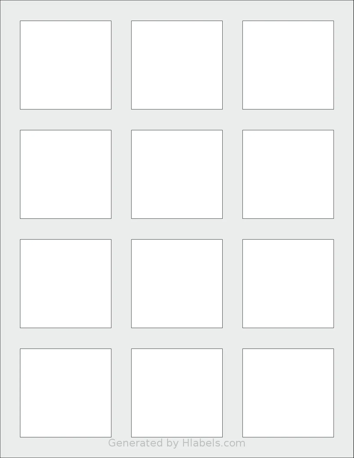 MrLabel® MR328 template with 12 rectangular 2.1875 x 2.125 inch labels per sheet, on Letter-size adhesive blank label sheets.