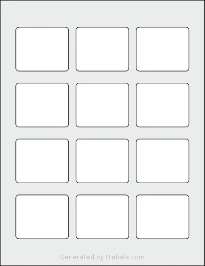 MrLabel® MR329 template with 12 rectangular 2.1875 x 1.8125 inch labels per sheet, on Letter-size adhesive blank label sheets.