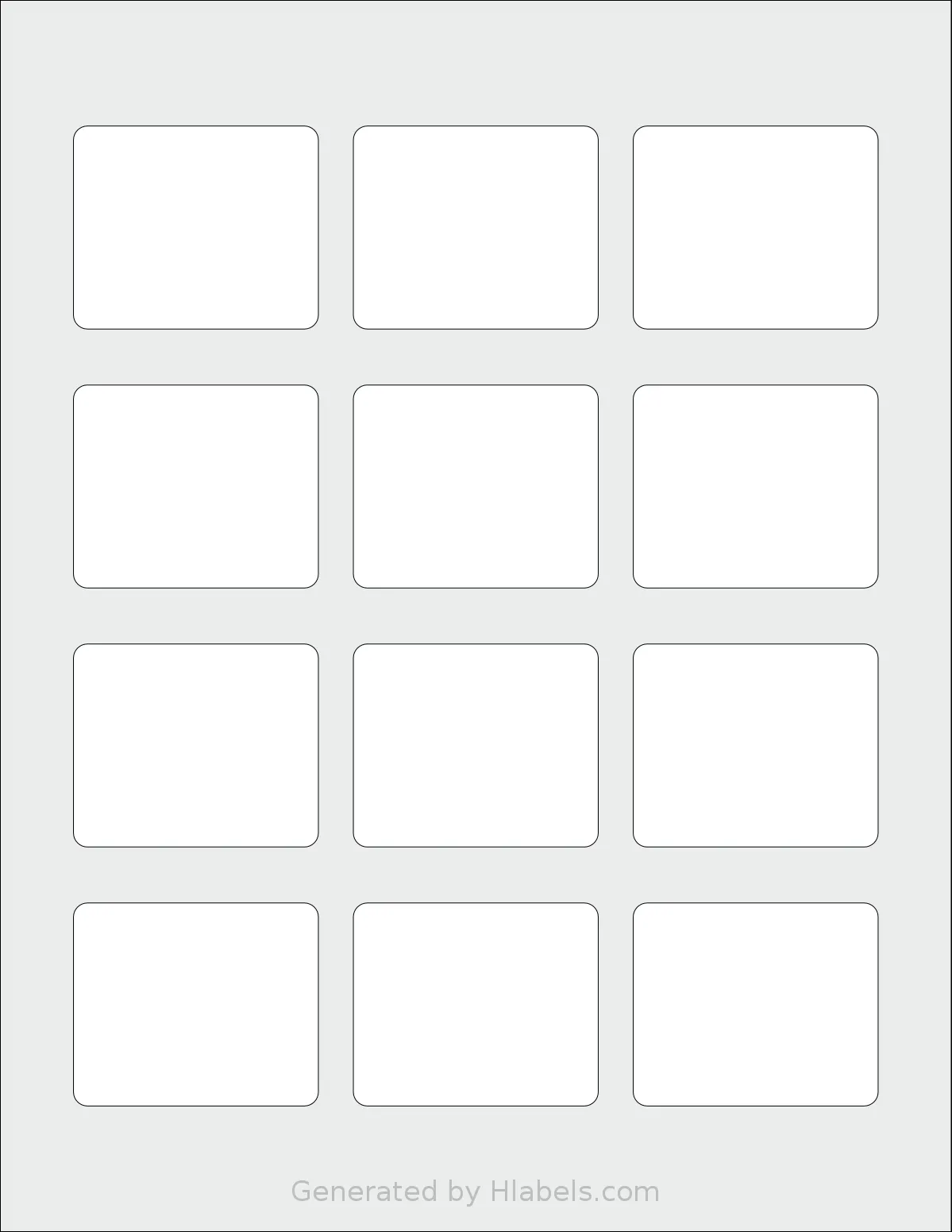 MrLabel® MR329 template with 12 rectangular 2.1875 x 1.8125 inch labels per sheet, on Letter-size adhesive blank label sheets.