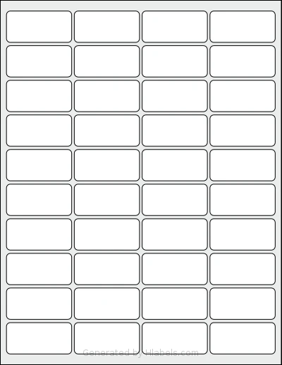 MrLabel® MR550 template with 40 rectangular 1.9685 x 0.9448 inch labels per sheet, on Letter-size adhesive blank label sheets.