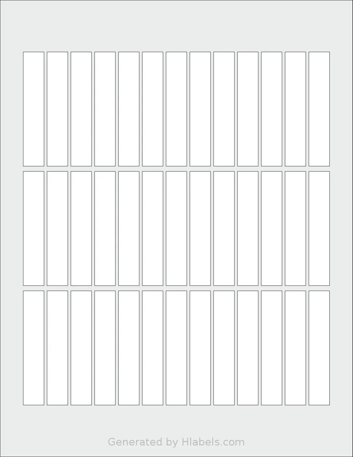 MrLabel® MR692 template with 39 rectangular 0.5 x 2.75 inch labels per sheet, on Letter-size adhesive blank label sheets.