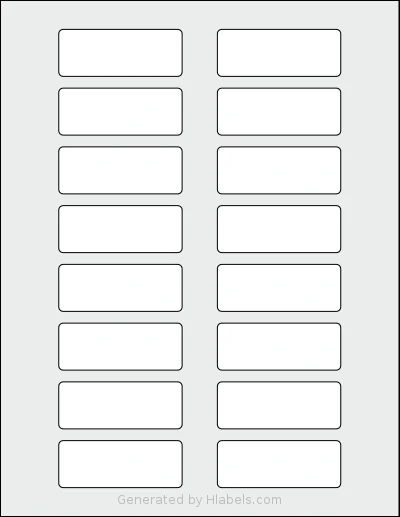 MrLabel® MR750 template with 16 rectangular 2.625 x 1 inch labels per sheet, on Letter-size adhesive blank label sheets.