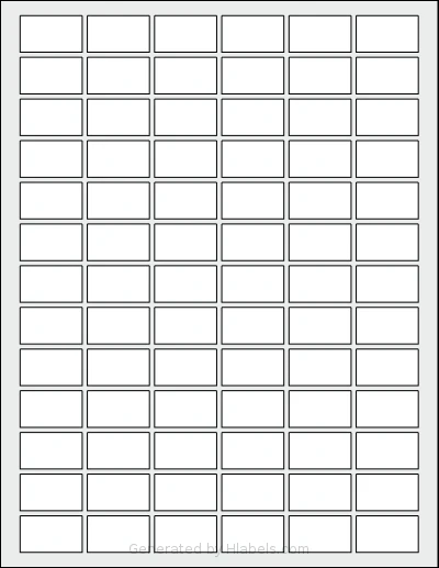 MrLabel® MR920 template with 78 rectangular 1.2047 x 0.7086 inch labels per sheet, on Letter-size adhesive blank label sheets.