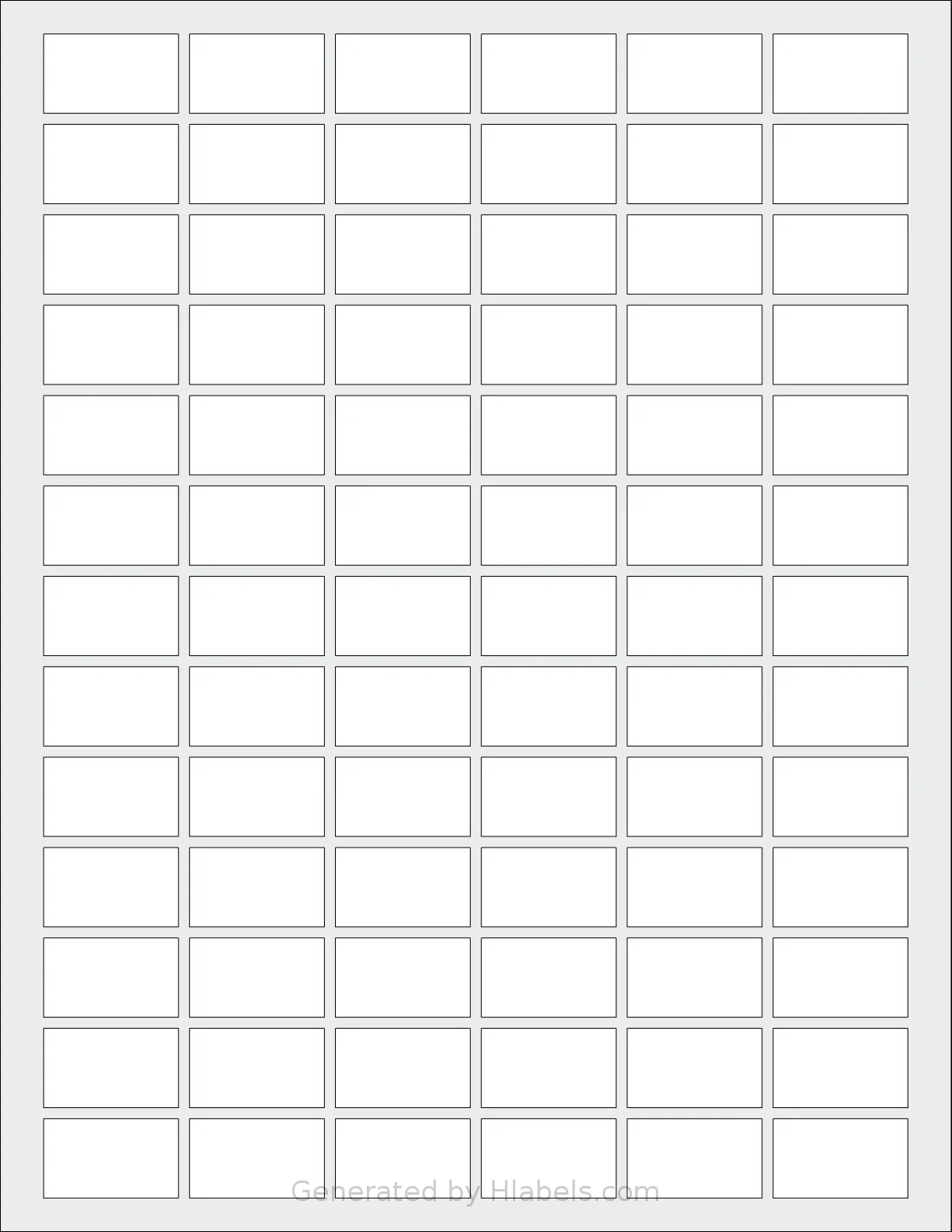 MrLabel® MR920 template with 78 rectangular 1.2047 x 0.7086 inch labels per sheet, on Letter-size adhesive blank label sheets.