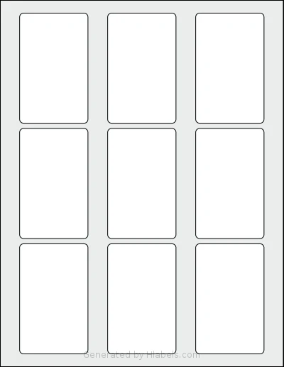 MrLabel® MR940 template with 9 rectangular 2.0472 x 3.2992 inch labels per sheet, on Letter-size adhesive blank label sheets.