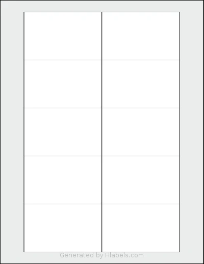 NextDayLabels® NDL-10R template with 10 rectangular 3.25 x 2 inch labels per sheet, on Letter-size adhesive blank label sheets.