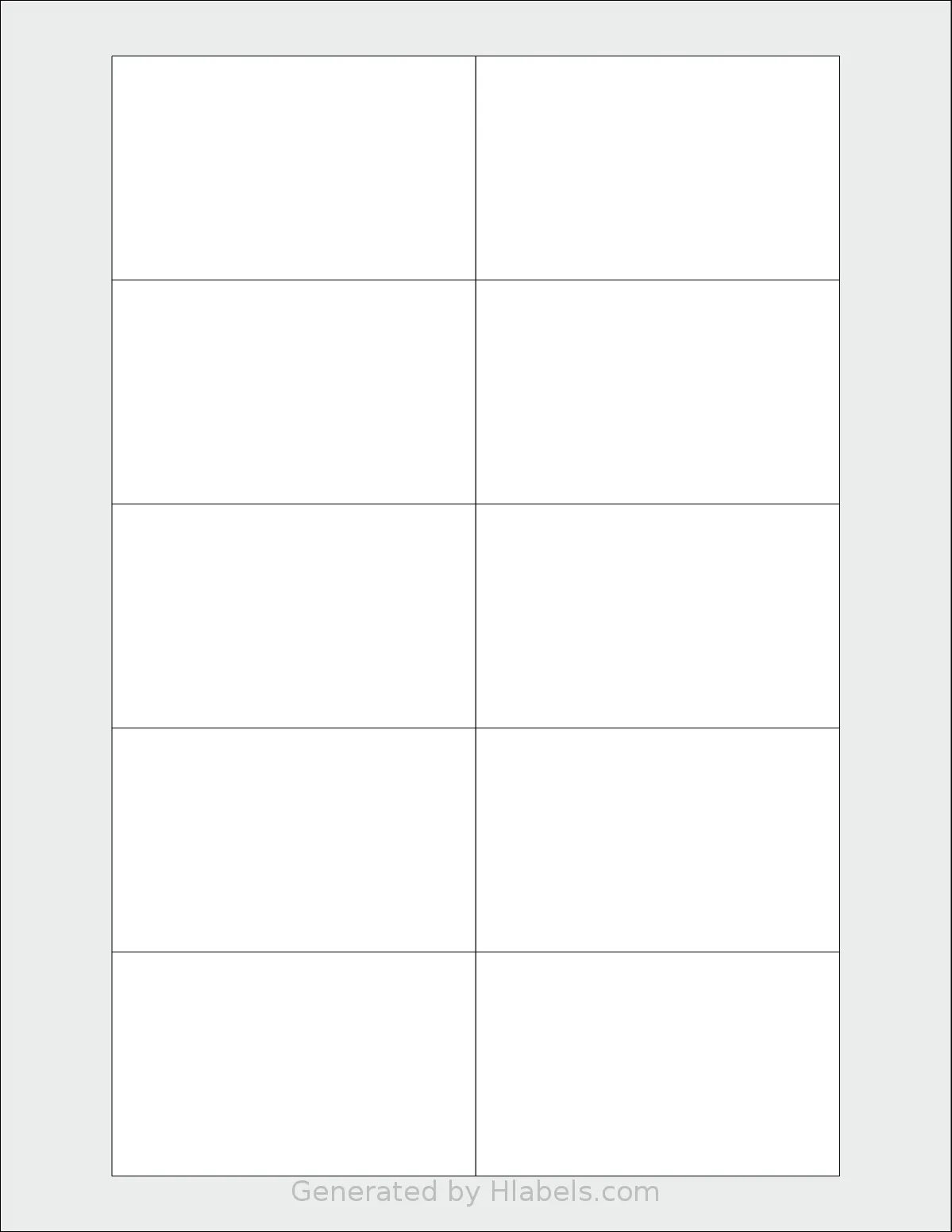 NextDayLabels® NDL-10R template with 10 rectangular 3.25 x 2 inch labels per sheet, on Letter-size adhesive blank label sheets.